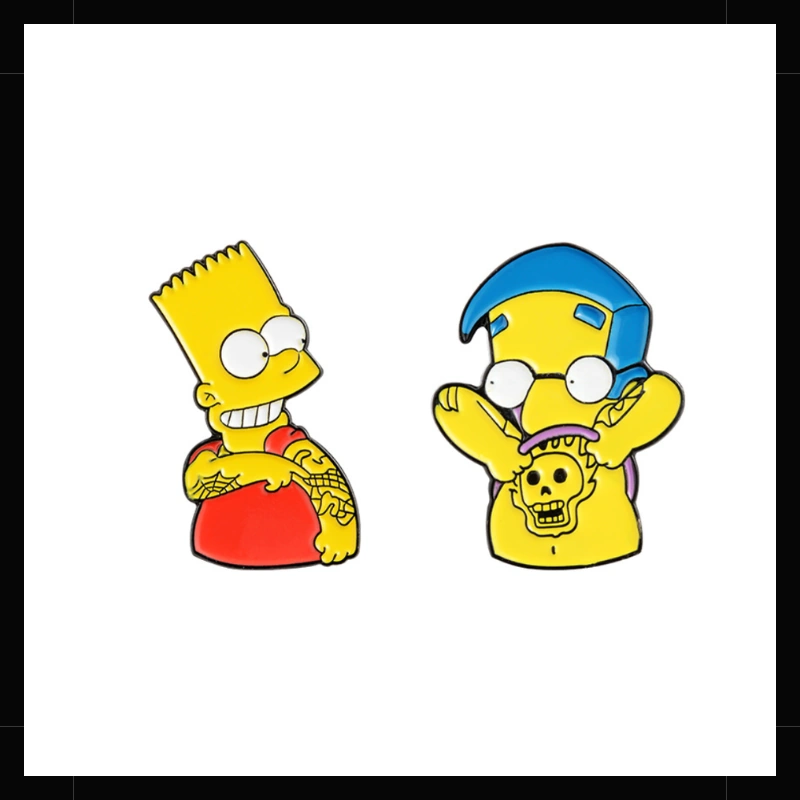 Bart y Milhouse Los Simpson Pin metálico