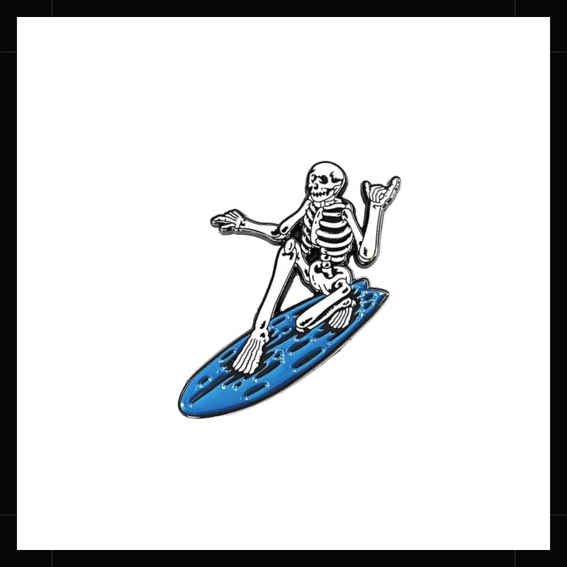 Pin Esqueleto Surfista