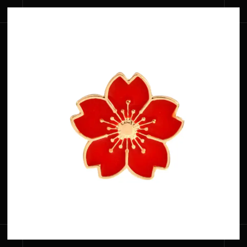 Pin Metálico Flor Roja