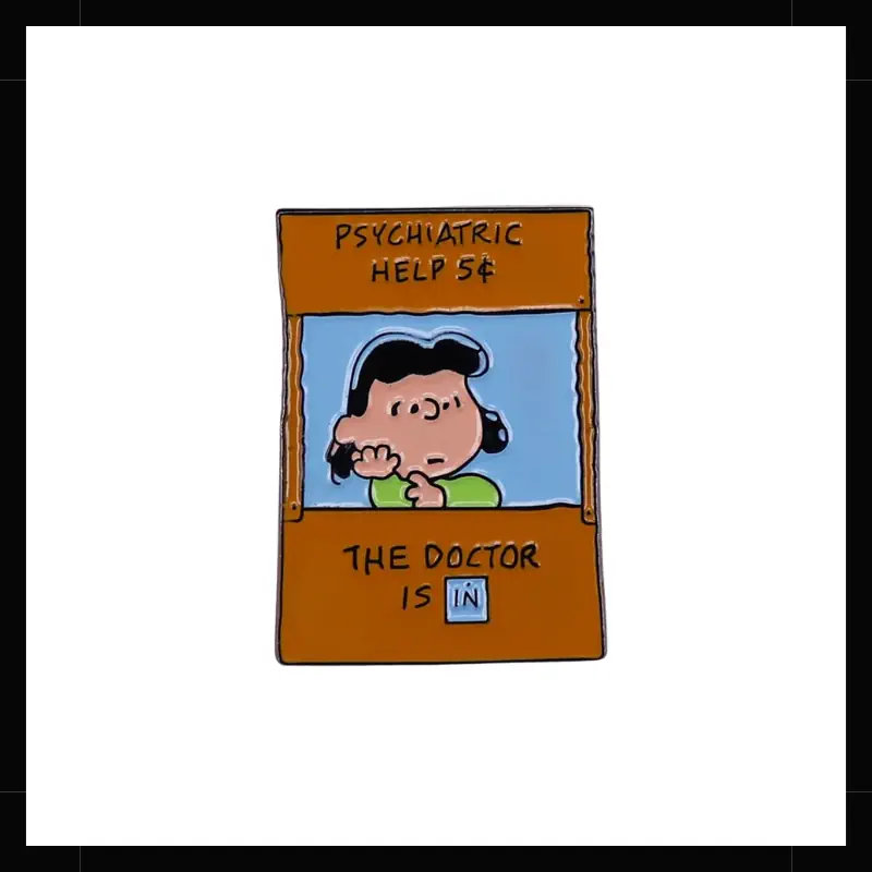 Snoopy Lucy Peanuts Ve a Terapia Psicología pin metálico
