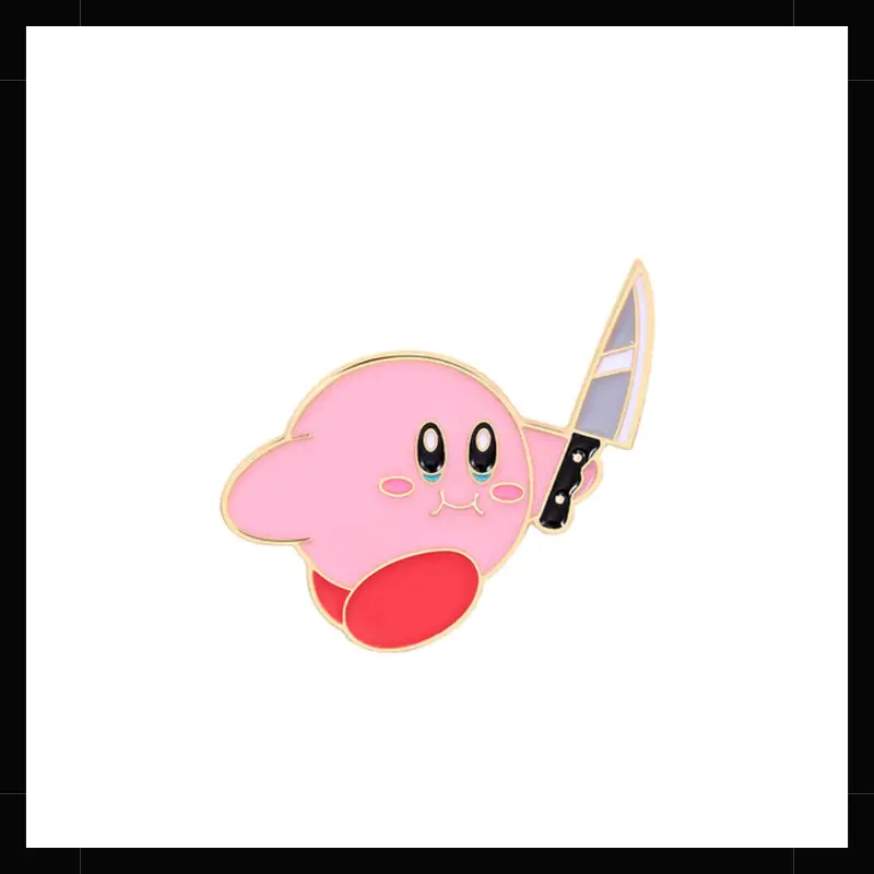 Pin Metálico Kirby con cuchillo