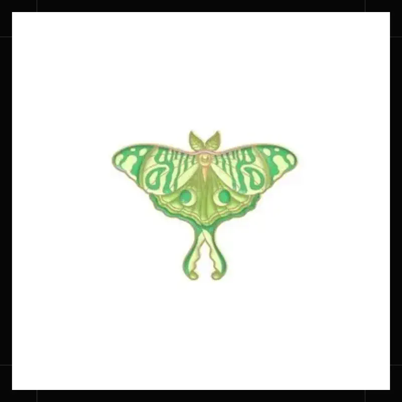 Mariposa verde pin metálico