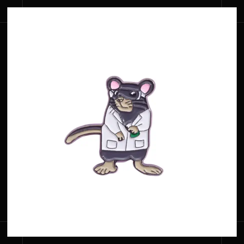 Pin metálico Ciencia Rata de Laboratorio