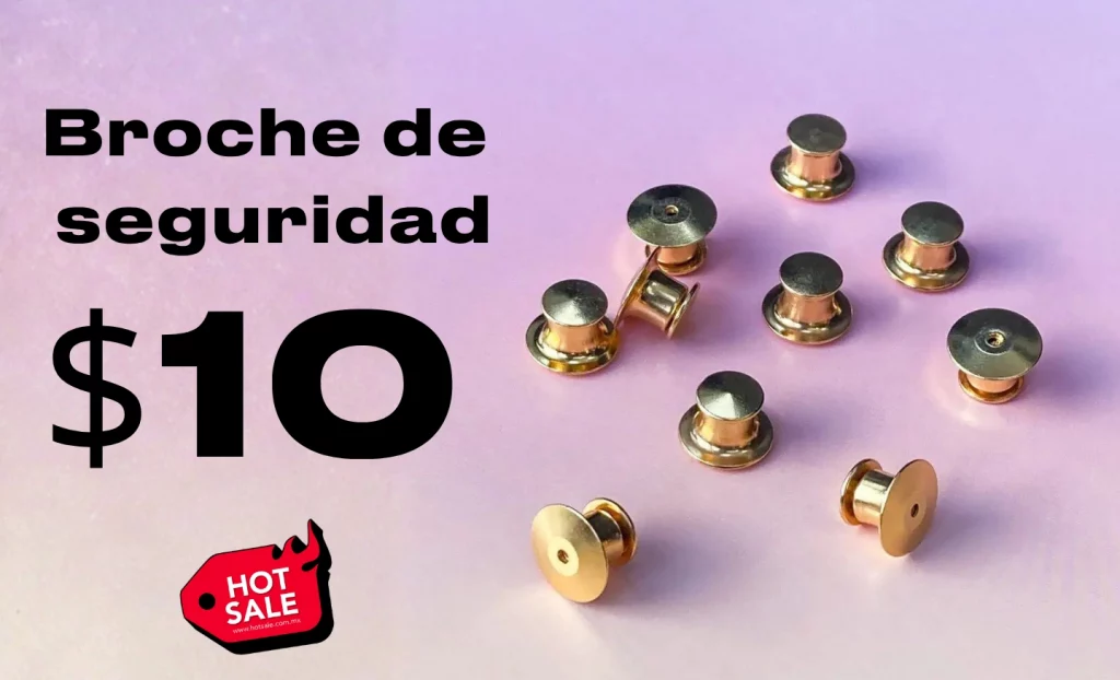 Pin Metalico Broche Trasero de Seguridad